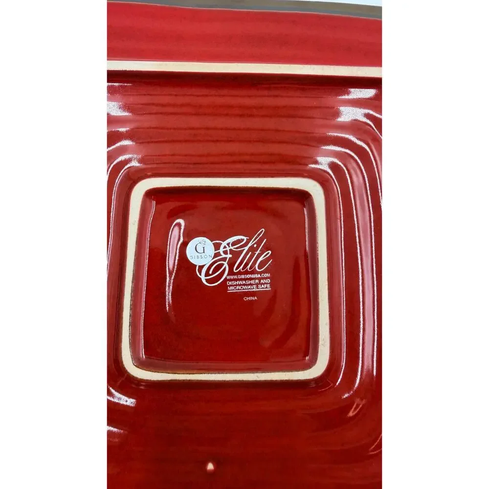 Set of 8 GIBSON ELITE Red Stoneware 9
